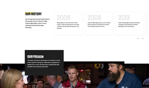 Custom Web Design for Superior Beverage Website 02